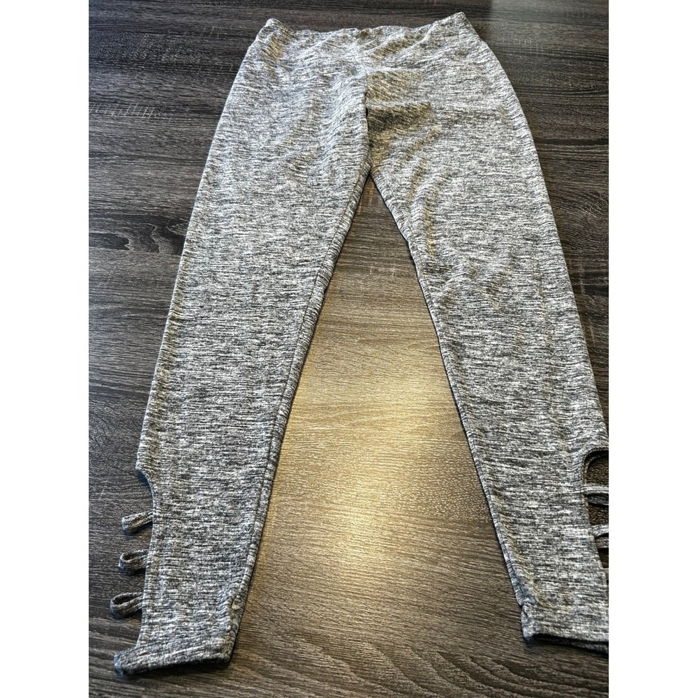 90 Degree by Reflex Gray Cutout Ankle Leggings Women's Medium Stretch Yoga Pants - Picture 1 of 5